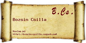 Bozsin Csilla névjegykártya